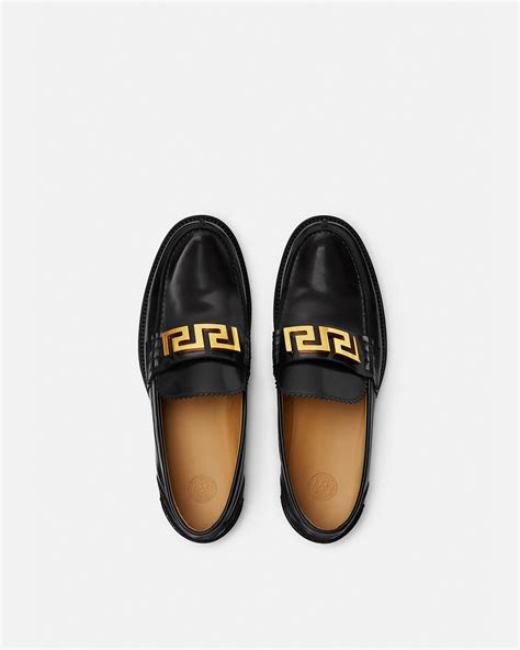 versace la greca slides|Versace greca loafers male black.